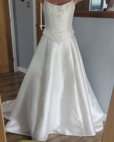 Designer ivory satin wedding - ivory,