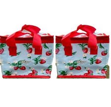 ❀ڿڰۣ❀ CATH KIDSTON Two STRAWBERRY FAYRE Design INSULATED Reusable LUNCH BAGS ❀