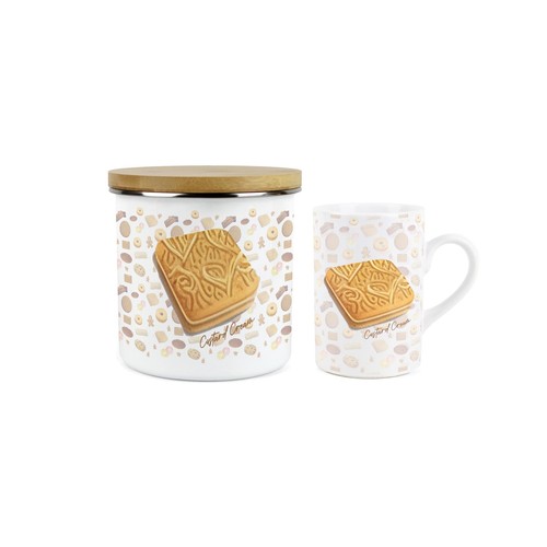 Custard cream mug canister - cream, &