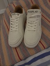 NEW & GENUINE - Replay White Casual Trainers - Size UK 8