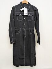 LTS Black Contrast Stitch Denim Dress