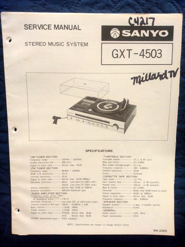 Sanyo gxt 4503 stereo music - stereo,