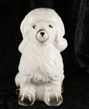 Unbranded standard toy miniature white ceramic poodle ornament 4" tall dog LOT B