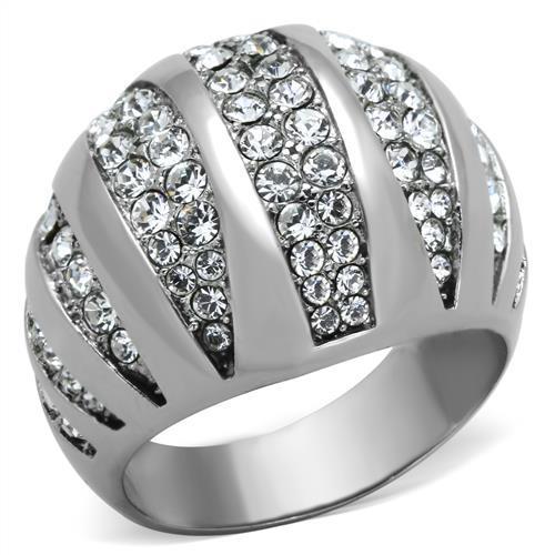 Ladies dome ring silver - ladies,