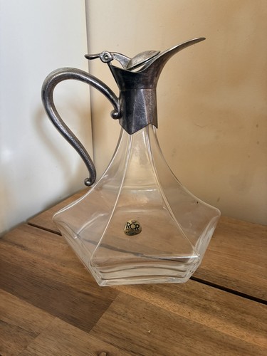 Decanter hexagonal with silver