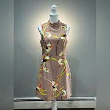 Tan Floral Shilla Dress Size L