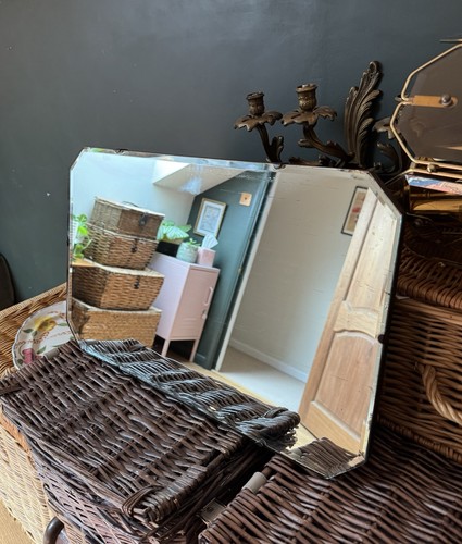 Art deco frameless mirror - , with