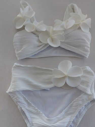 Shein white floral bikini - 3d,