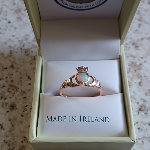 10ct rose gold opal - rose,