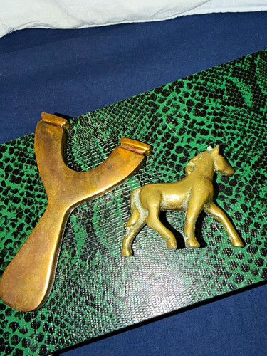 Brass horse figurine - &,