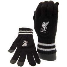 Liverpool FC Knitted Black Gloves  -  Adults Official Football Club - Cup Final