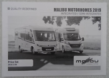 MALIBU MOTORHOME UK PRICE LIST SPECICATION Brochure 2019. Integrated/Semi-Integr