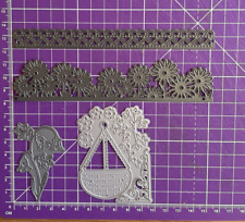 Joblot of Metal Cutting Dies inc Tattered Lace Hanging Basket, Borders & Flowers