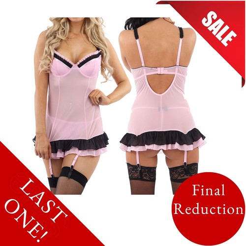 Sexy pink dress babydoll - pink,