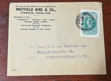 GB - EDVII - 1909 - QV Cut out late Usage - Stamp Dealer Envelope - to Holland.