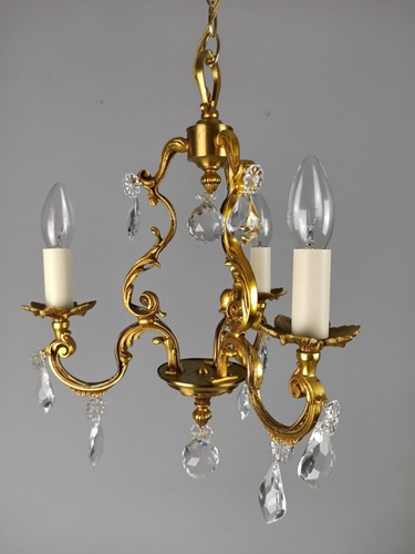 French gilt brass - , crystal