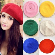 Plain Beret Hat Wool Autumn