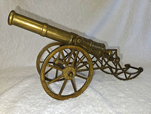 Vintage heavy brass cannon - vintage,