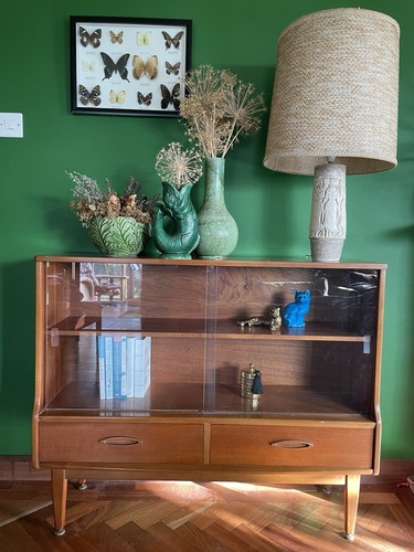 1960s glazed teak - glazed,