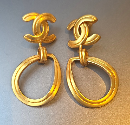 Chanel gold plated logo - chanel,