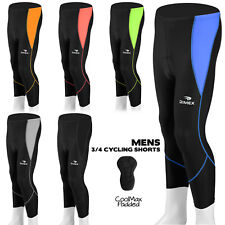 Mens Cycling Shorts Three Quarter 3/4 Legging Short Pant Coolmax Paded All Sizes
