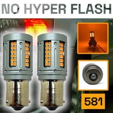 2x 581 PY21w BAU15s 72 LED amber indicator bulbs canbus error free hyper flash