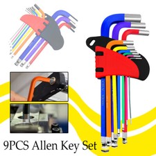 9Pcs Allen Key Set Hex Metric Ball End Long Colour Coded Alan Keys 1.5-10mm Tool