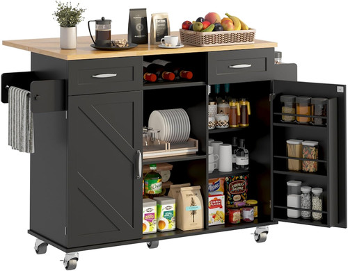 Rolling kitchen island with - kitchen,