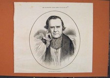 Original old antique print - old,