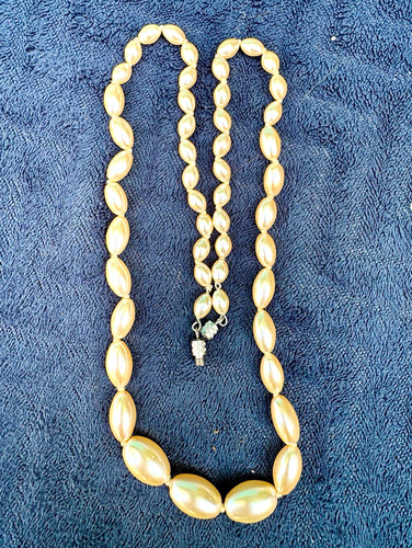 Cream oval faux - faux, pearl