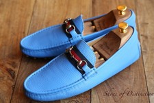 Gucci Blue Leather Silver Bit