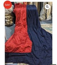 Stunning Vintage Single Or Door Curtain Navy Wool