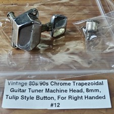 VTG 90s Single 1x Tulip Button Trapezoidal Peg Machine Head 8mm Right Handed #12