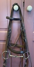 Cob Size Top Quality English Leather Cheltenham Gag Bridle With Reins Brown New