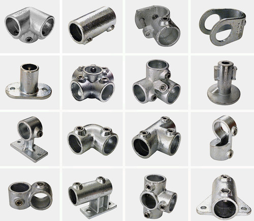 Galvanised key clamp handrail - galvanised,