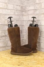 BLACK SUEDE SHEEPSKIN UGG AUSTRALIA CLASSIC TALL BOOTS SIZE 3.5 / 36 GOOD USED