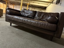 cool vintage leather sofa great patina Danish 1960s style Heals
