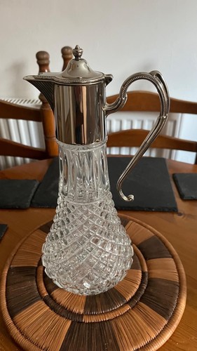 Vintage glass claret jug - glass,