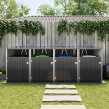 Metal HEAVY DUTY Wheelie Bin Storage Store Cover Garden Rubbish Dustbin 4 3 Shed