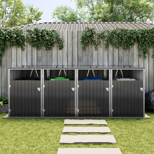 Metal bin shed - shed, double