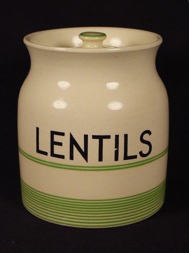 Rare green banded lentils - green, jar