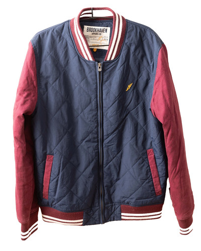 Blue burgundy bomber jacket - burgundy,
