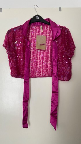 New tags pink sequin shrug - tags,