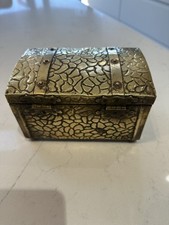 Vintage Brass And Wooden Tea Chest ..