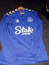 Men's Small 38 Chest.Hummel Everton Purple Away Football Training Top