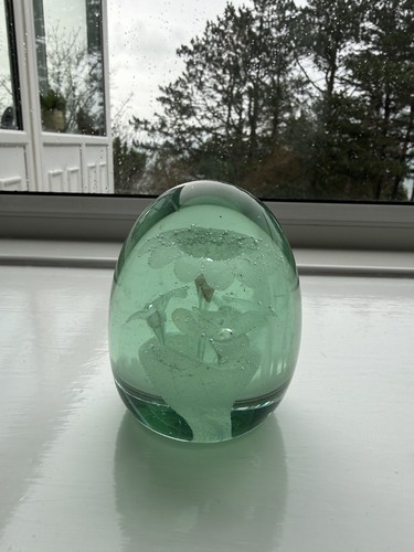 Victorian green glass floral