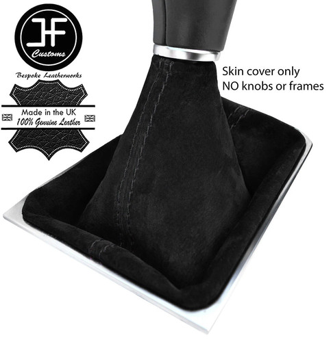 Black stitching real - black, suede