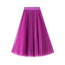 Women Pleated Mesh Tulle Skirt
