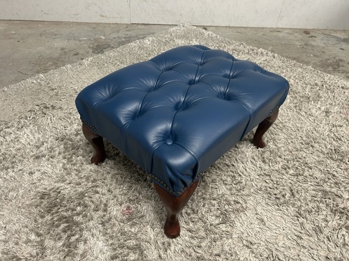 Blue chesterfield footstool - blue,