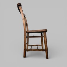 Antique elm church chair - antique,
